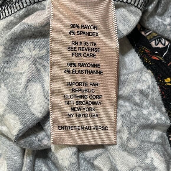 Philosophy Knit Top Black Orange Floral Size 2X Stretch Tunic - Picture 6 of 7